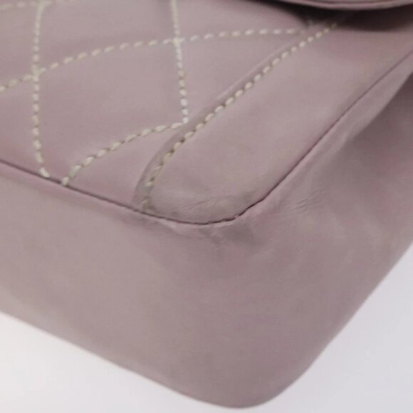 CHANEL Wild Stitch Hand Bag Leather Pink Gold CC Auth 128845 - Picture 10 of 15